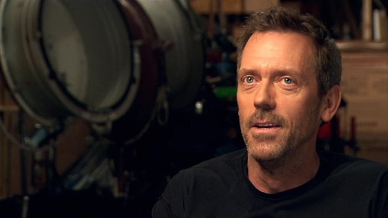 Hugh Laurie on set in Hollywood