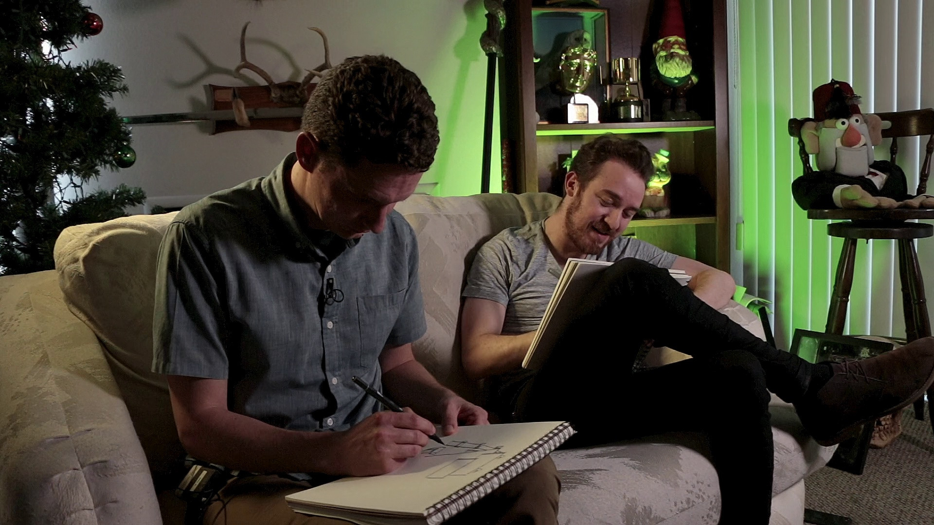 Alex Hirsch and Ian Worrel Drawing the Mystery Shack