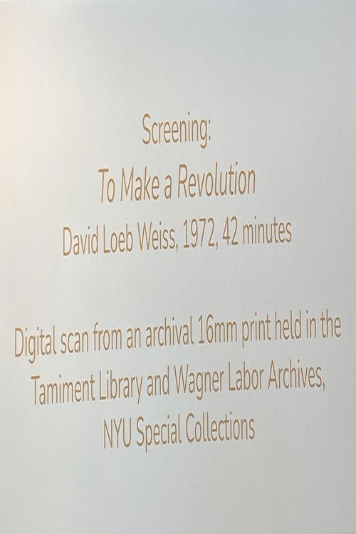 To Make a Revolution